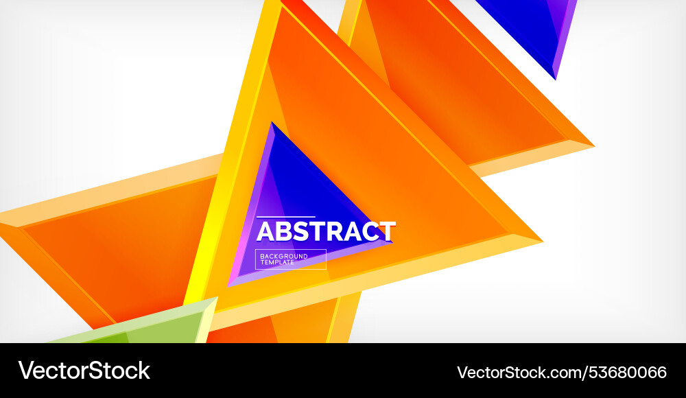 Abstract background - colorful triangles with 3d Vector Image