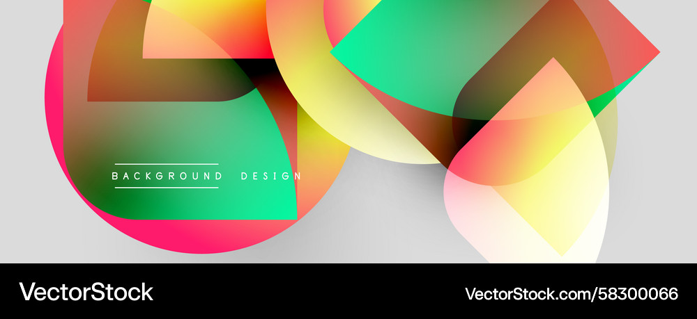 Abstract colorful shapes overlap creating dynamic Vector Image