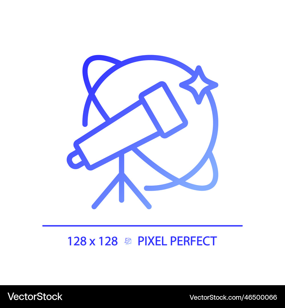 Astronomy and stem pixel perfect gradient linear Vector Image