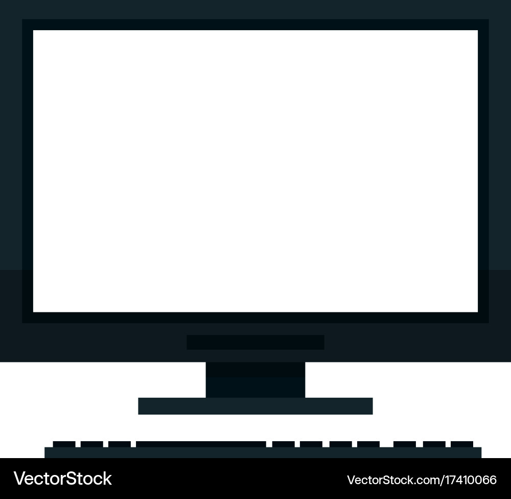Computer monitor and keyboard icon image vector image