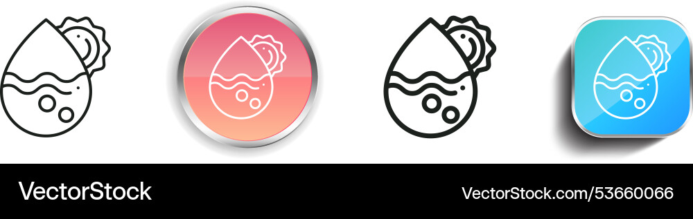 Drop icon thin linear regular and button style Drop icon thin linear regular and button style Vector Image