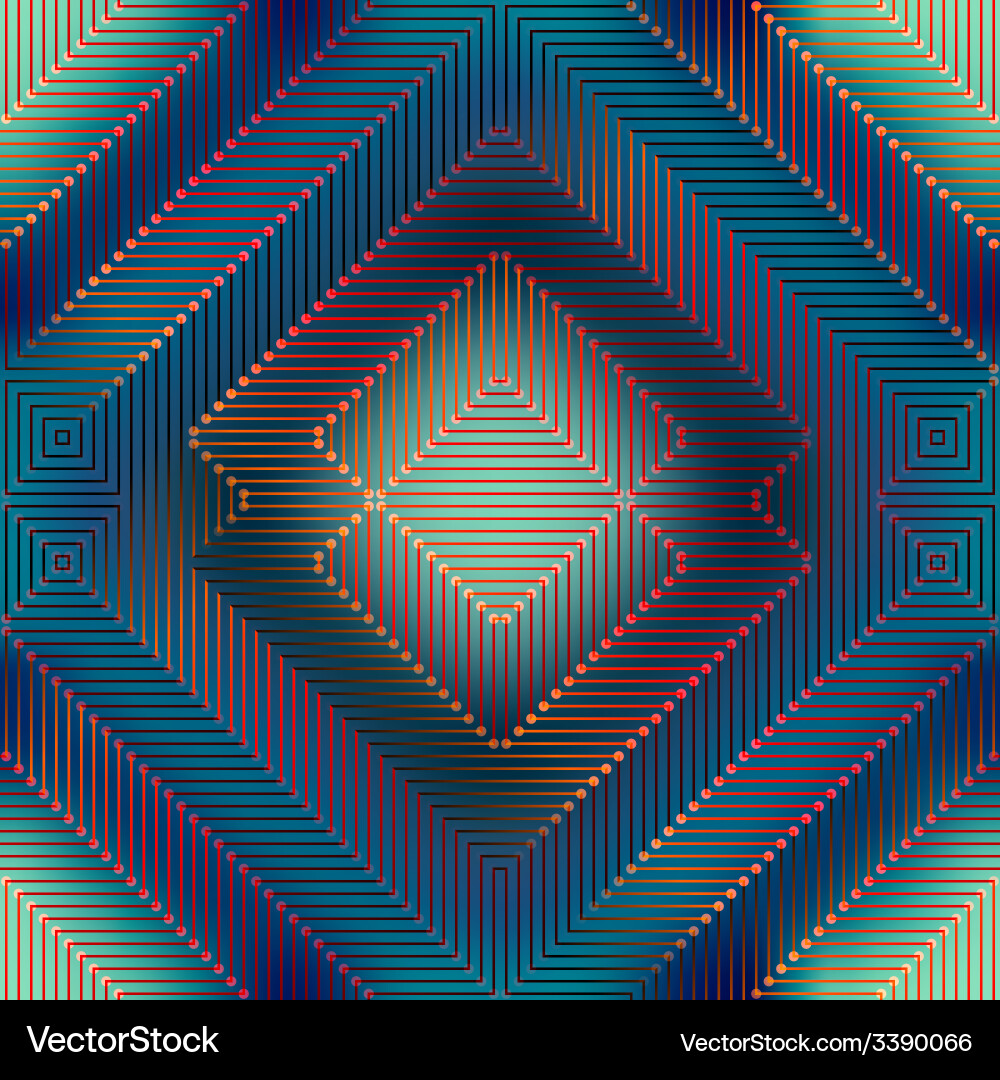 Geometric matrix pattern on blurred background vector image