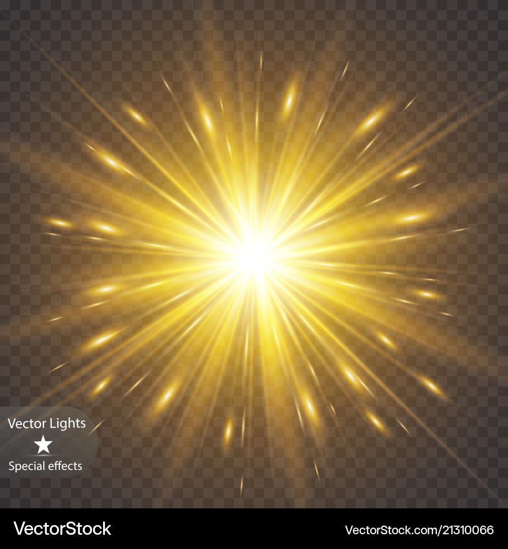 Glow light effect starburst with sparkles Glow light effect starburst with sparkles vector image