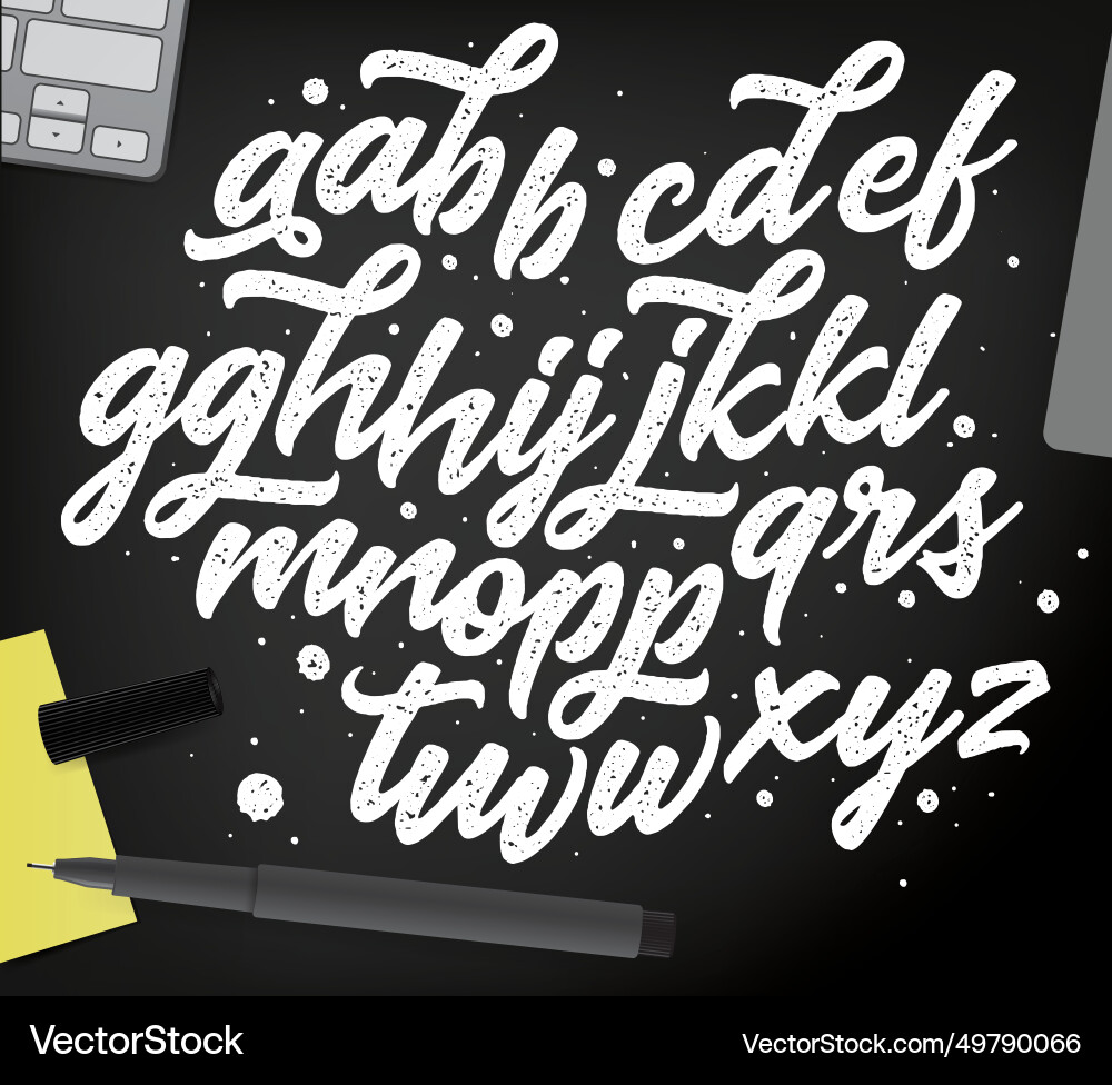 Handwritten script alphabet Handwritten script alphabet vector image