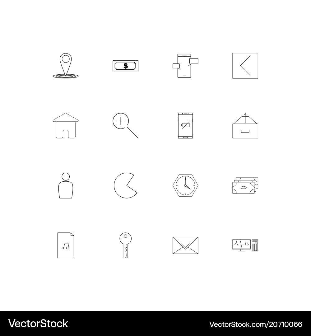 Internet of things simple linear icons set vector image