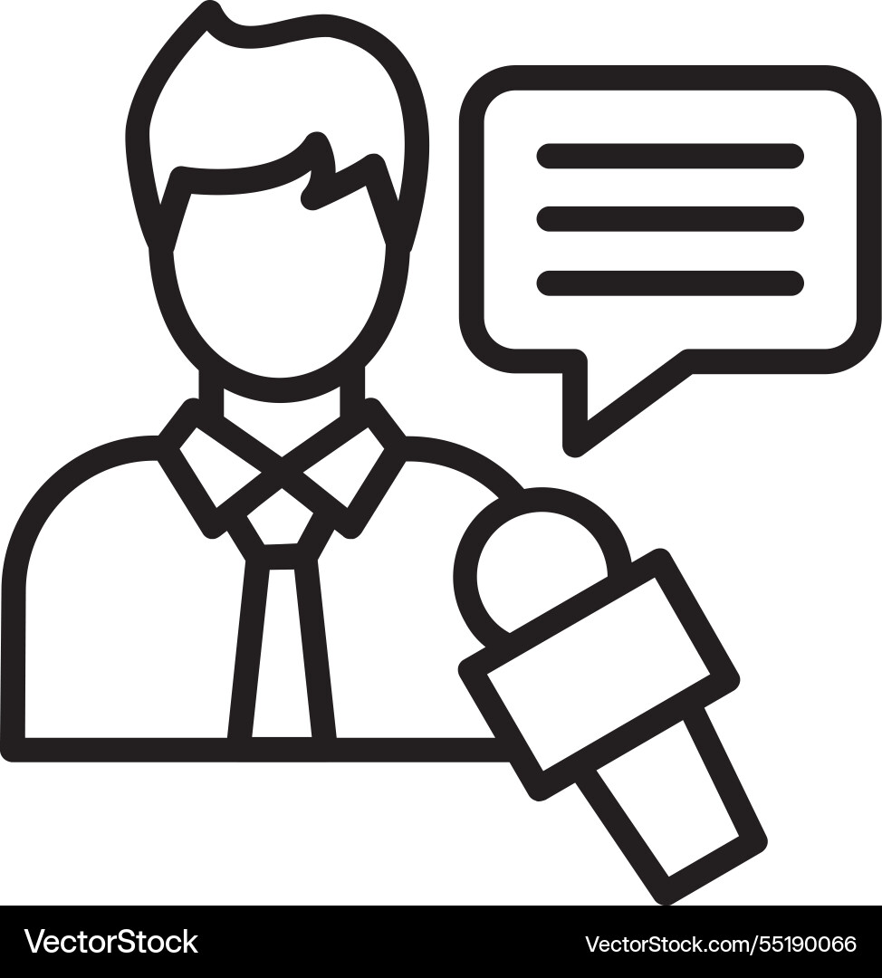 Interview line icon design Vector Image