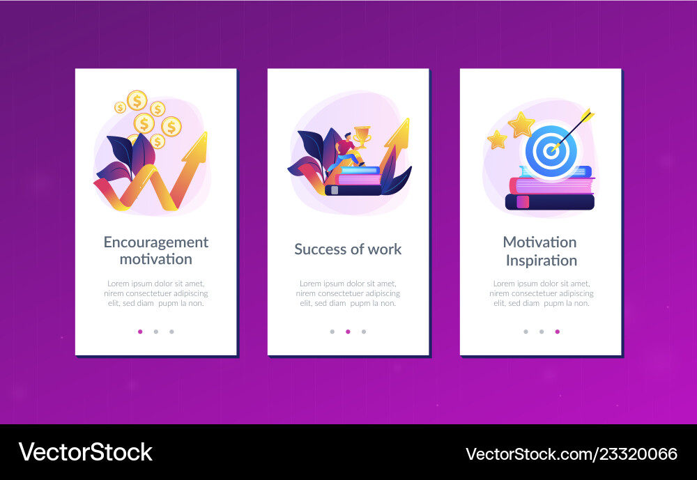 Motivation app interface template Motivation app interface template vector image