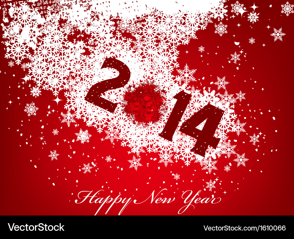 New Year Abstract Snowflake Background vector image
