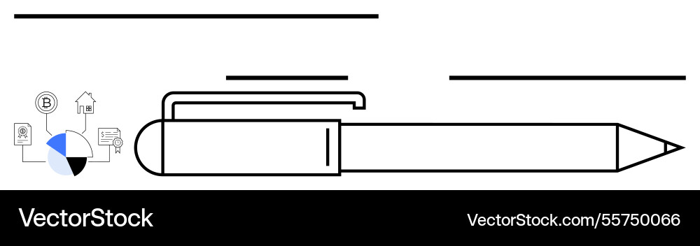 Pen with infographic elements representing data Pen with infographic elements representing data vector image