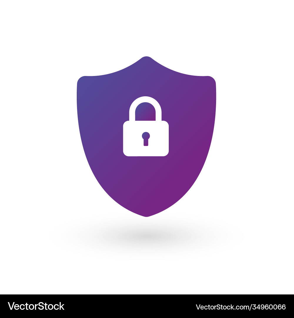 Protection shield with lock abstract security Vector Image