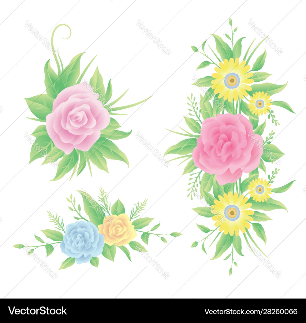Rose flowers decoration Rose flowers decoration vector image