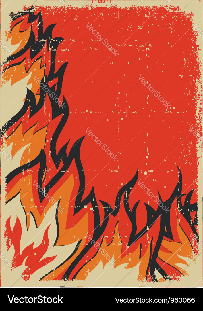 Rustic Fire Texture Background Vector Image