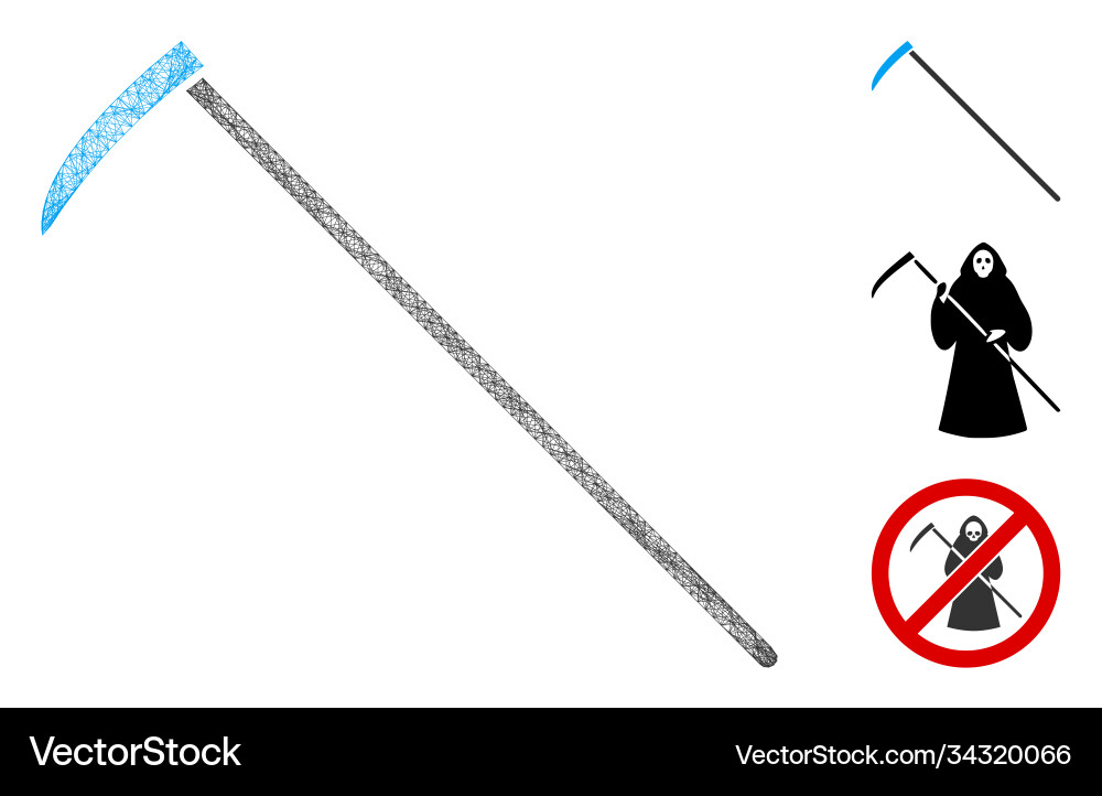 Scythe polygonal web mesh Scythe polygonal web mesh vector image