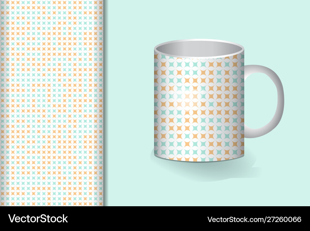 Seamless background and pattern with mug layout Seamless background and pattern with mug layout Vector Image