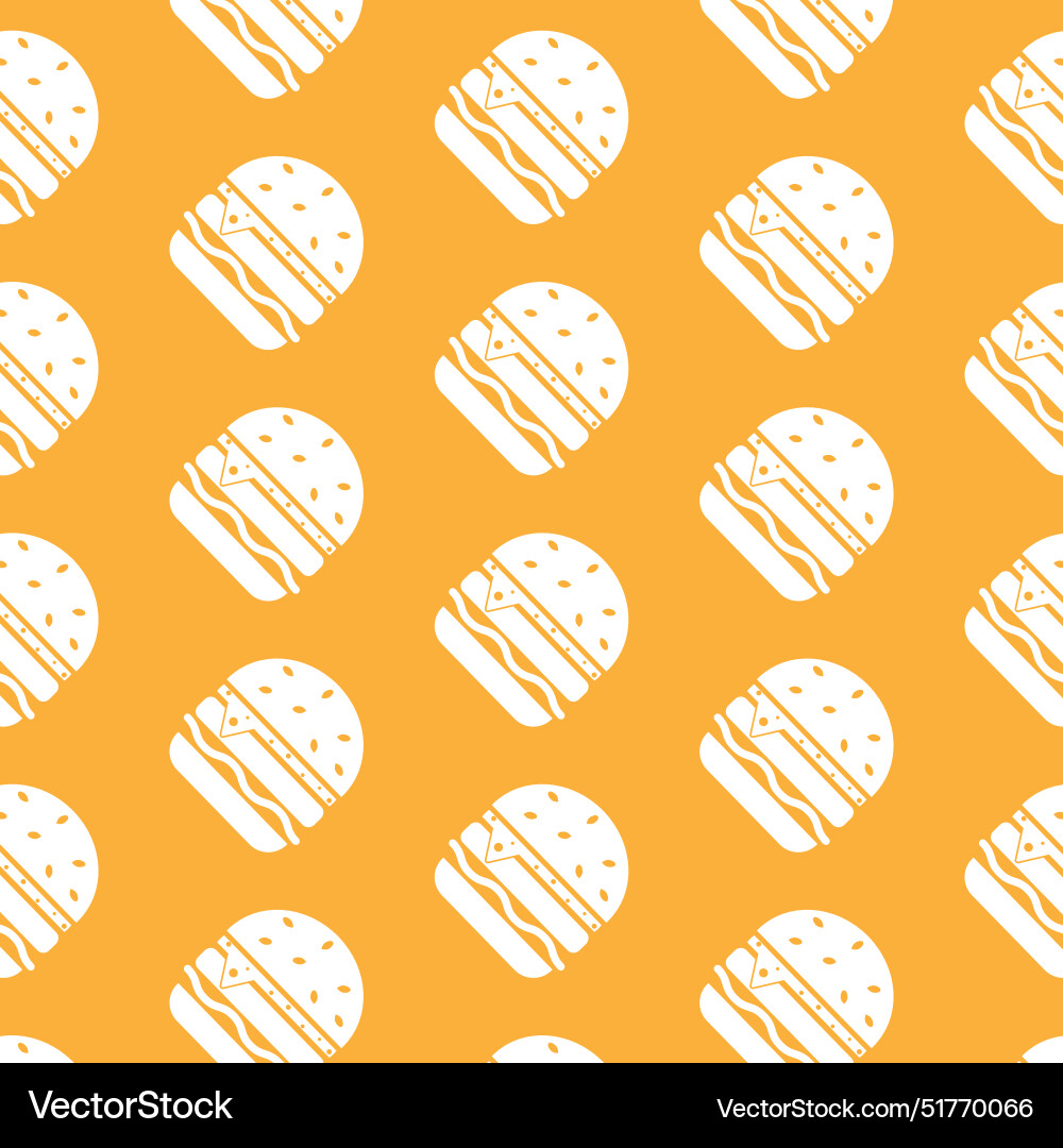 Seamless burger pattern in minimalistic style Vector Image