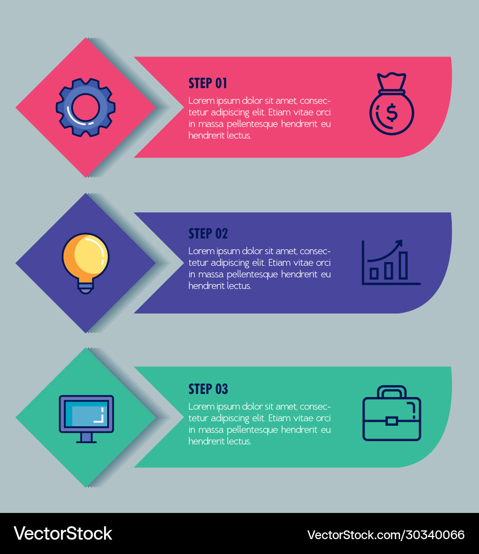 Statistical infographic with set icons vector image