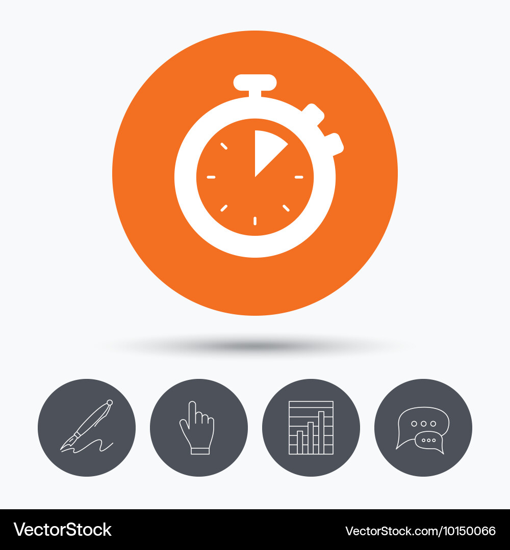 Stopwatch icon timer or clock device sign vector image