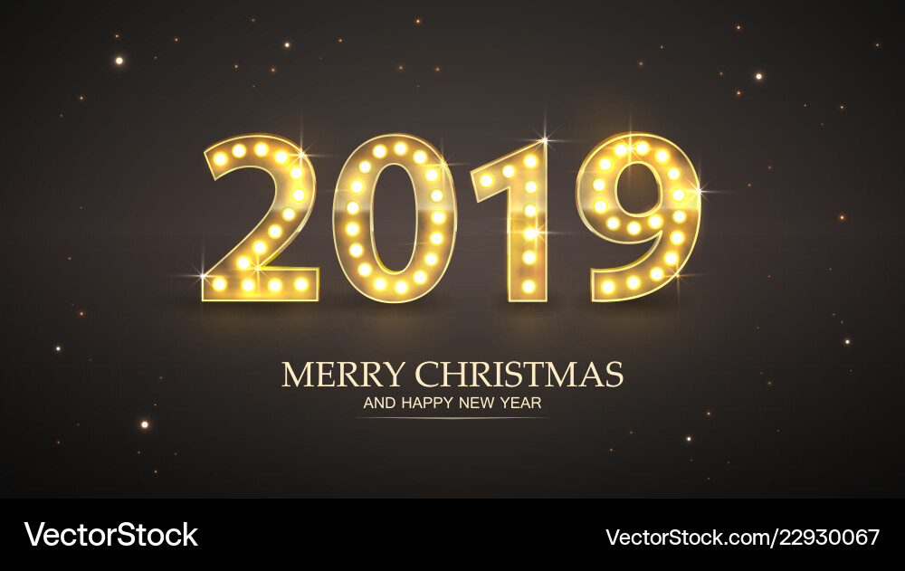 2019 count numbers for greeting card merry 2019 count numbers for greeting card merry vector image
