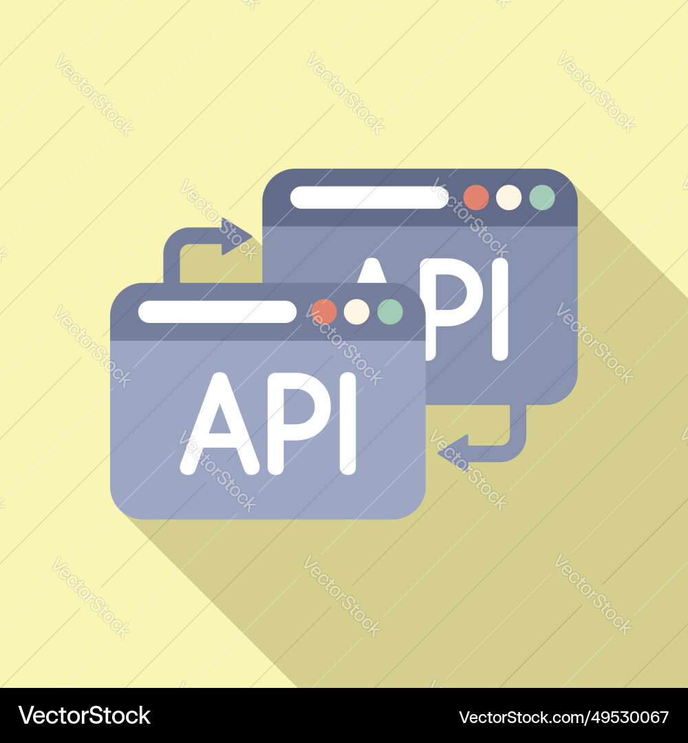Api change secure icon flat gear hosting Api change secure icon flat gear hosting vector image