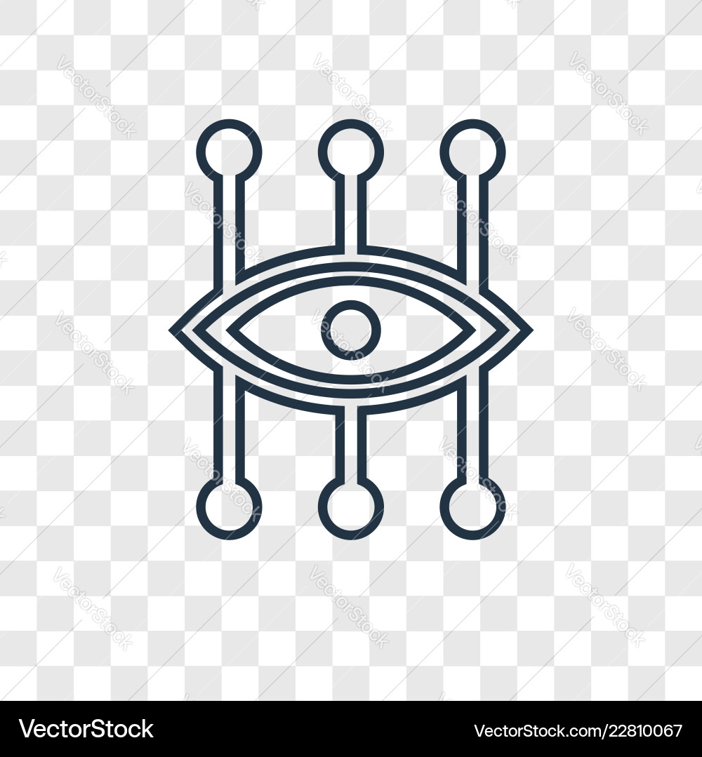 Bionic contact lens concept linear icon isolated Bionic contact lens concept linear icon isolated vector image