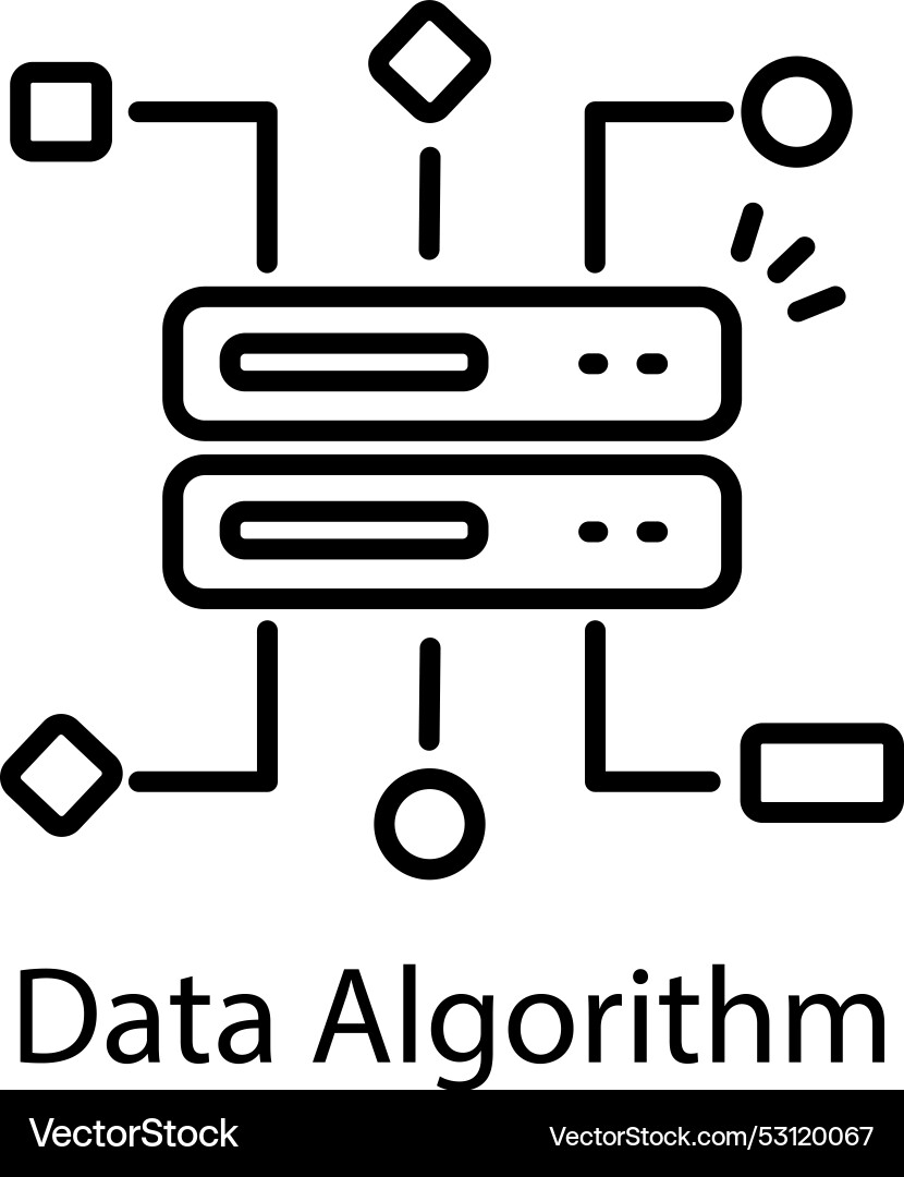 Data algorithm vector image