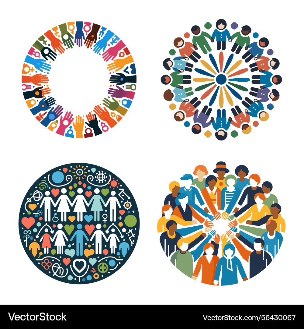 Diversity unity and inclusion Diversity unity and inclusion Vector Image