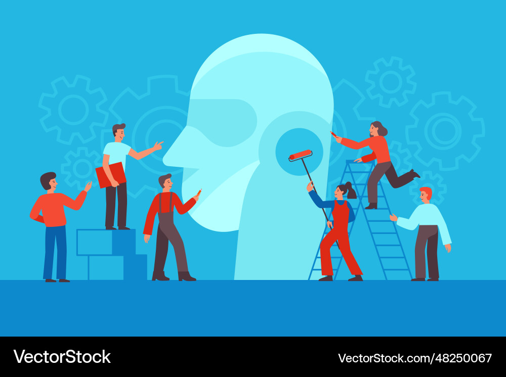Flat with characters Flat with characters vector image