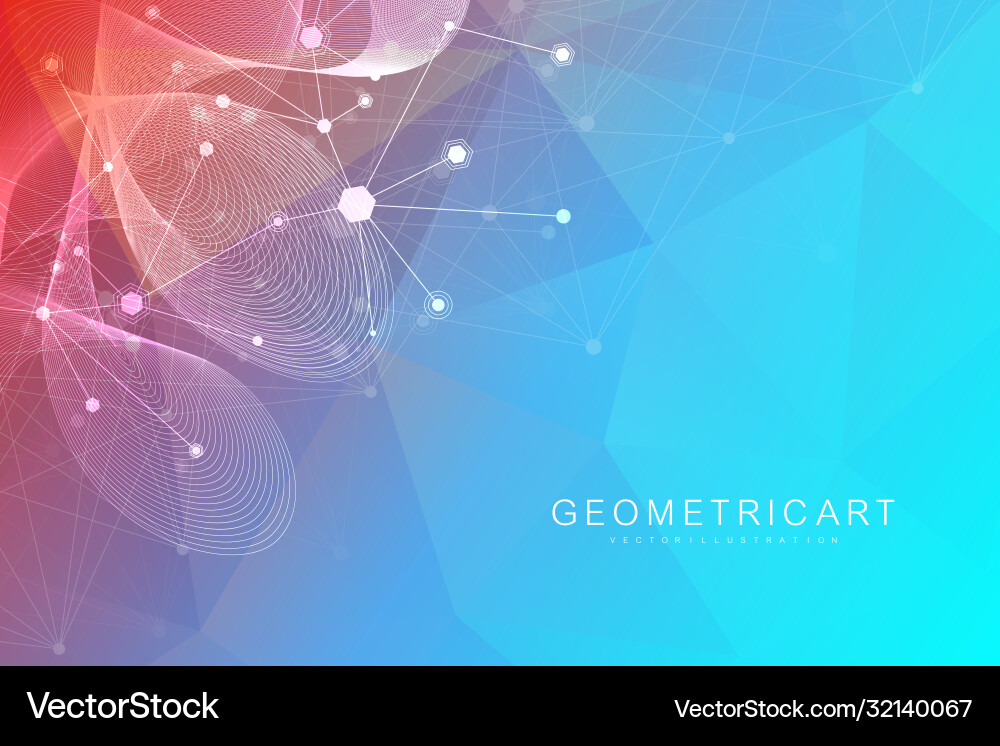 Geometric abstract background with connected line Vector Image