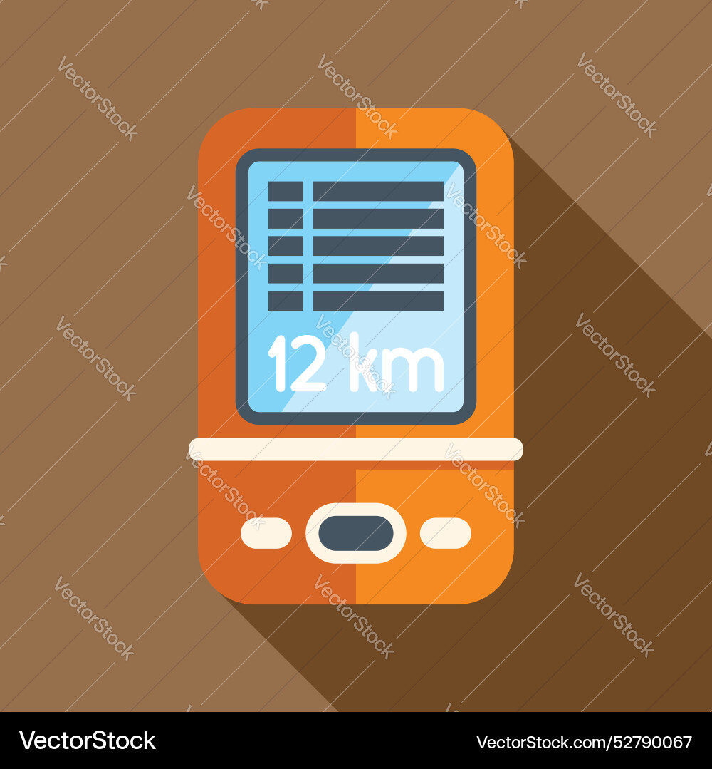 Gps navigation device showing twelve kilometers Gps navigation device showing twelve kilometers vector image
