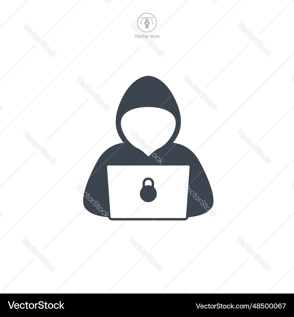 Hacker icon symbol isolated on white background vector image
