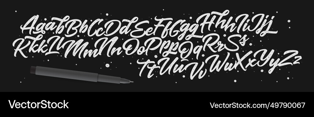 Handwritten script alphabet Handwritten script alphabet vector image