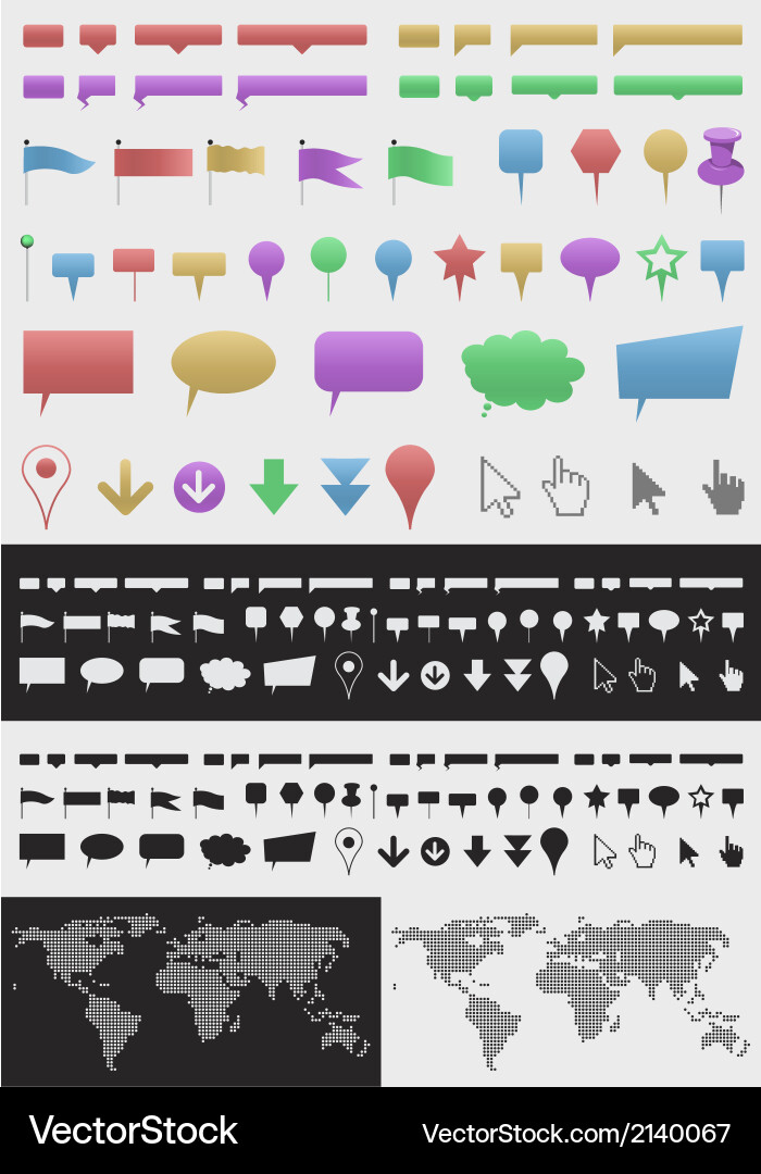 Infographic pointer set vector image