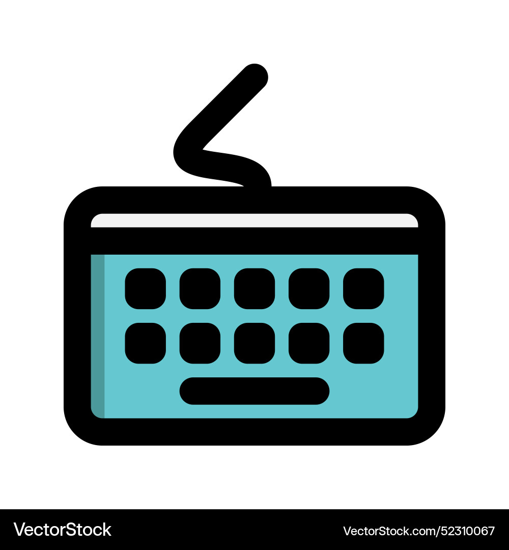 Keyboard flat icon technology computer device vector image