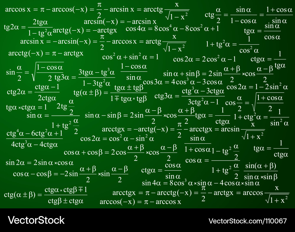 Mathematical Equations and Symbols Vector Image