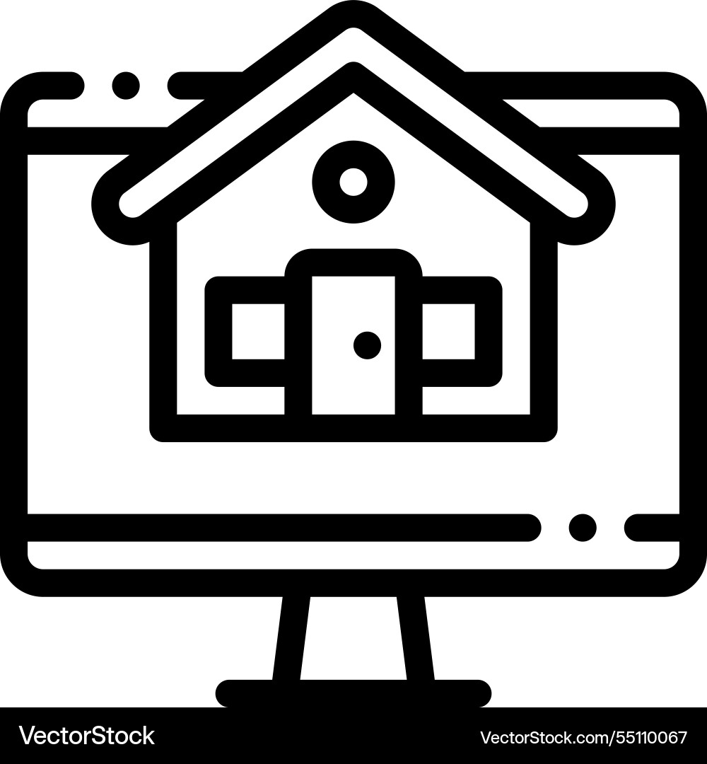 Monitor icon thin linear style design isolated Monitor icon thin linear style design isolated vector image