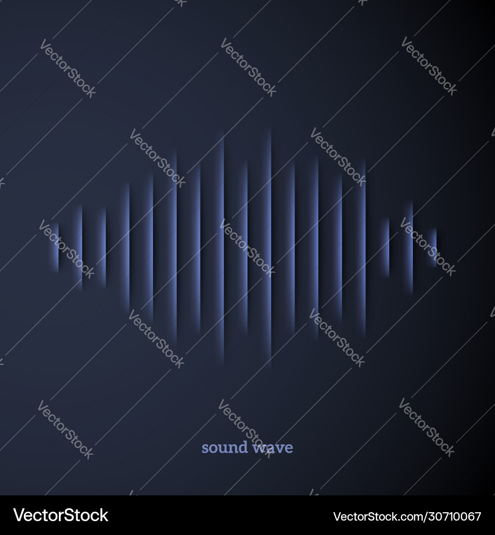 Paper sound waveform with shadow Paper sound waveform with shadow vector image
