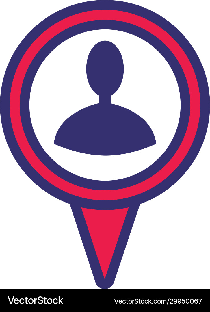 Pin pointer location with user silhouette line Vector Image