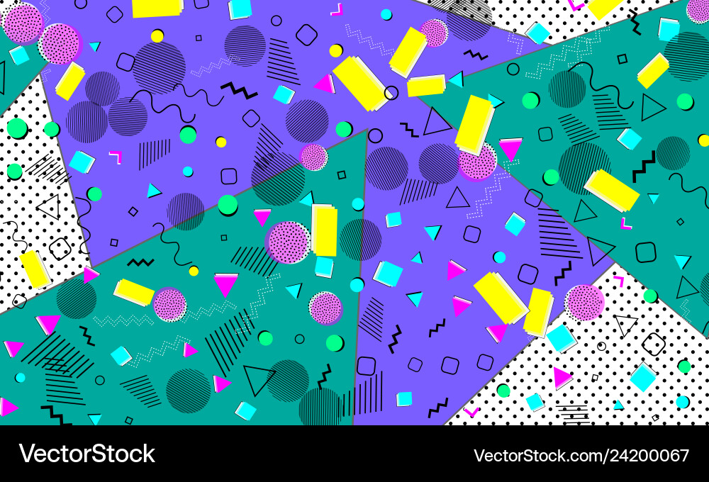 Pop art color background memphis pattern Pop art color background memphis pattern vector image