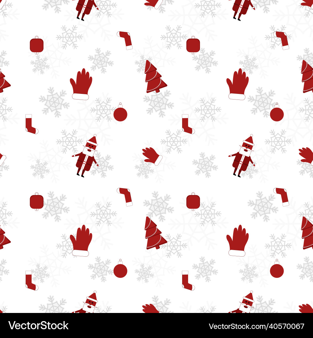 Round edge christmas object repeat pattern Vector Image