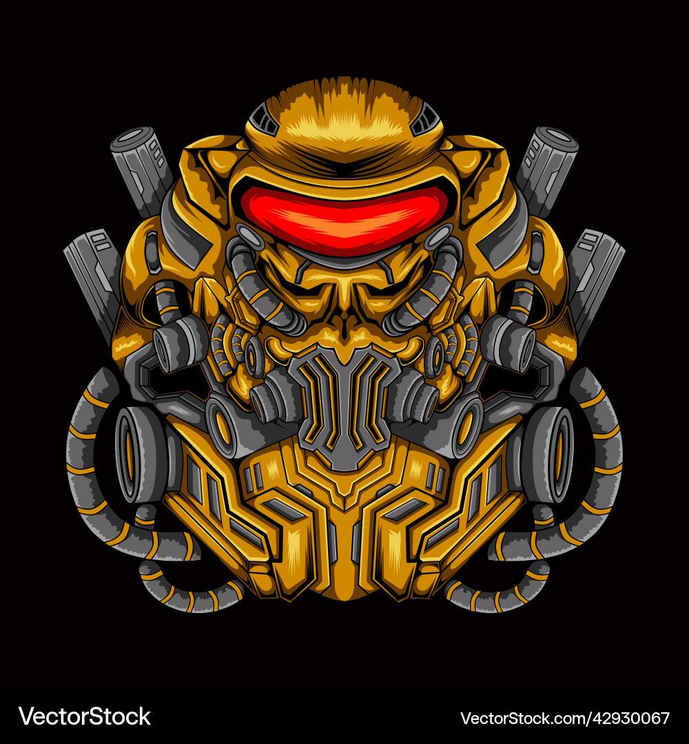 Security robot cyberpunk design Security robot cyberpunk design Vector Image