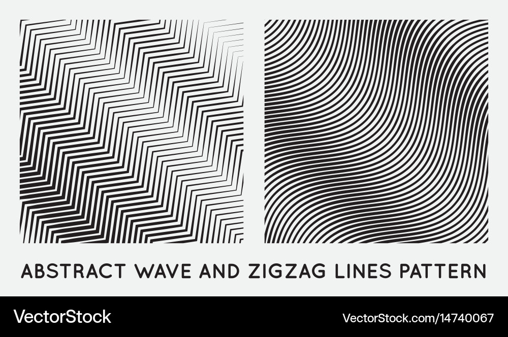 Set wave oblique smooth lines pattern vector image