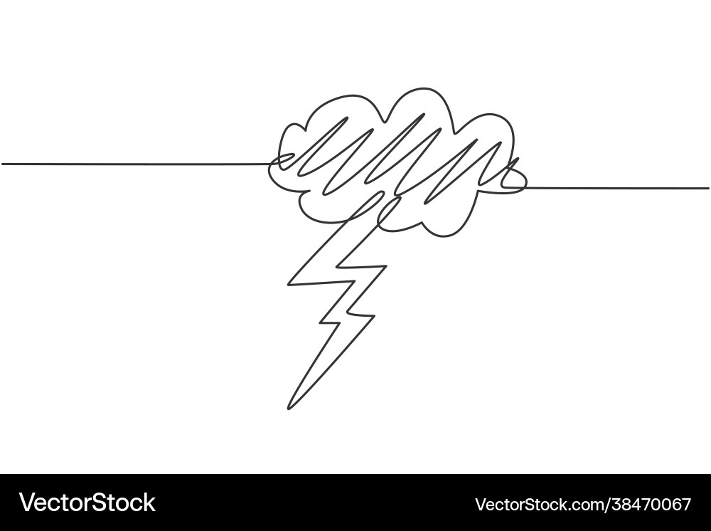 Single continuous line drawing flashing Single continuous line drawing flashing vector image