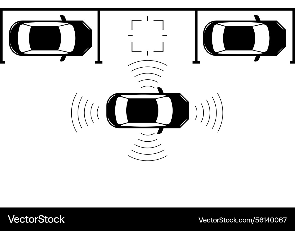Smart car with remote sensing and sensor system Smart car with remote sensing and sensor system vector image
