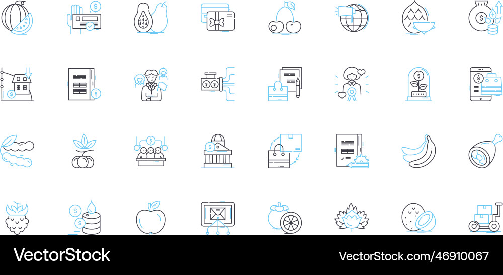 Trading-Hubs lineare Icons setzen Märkte Austausch Trading-Hubs lineare Icons setzen Märkte Austausch vektorbild