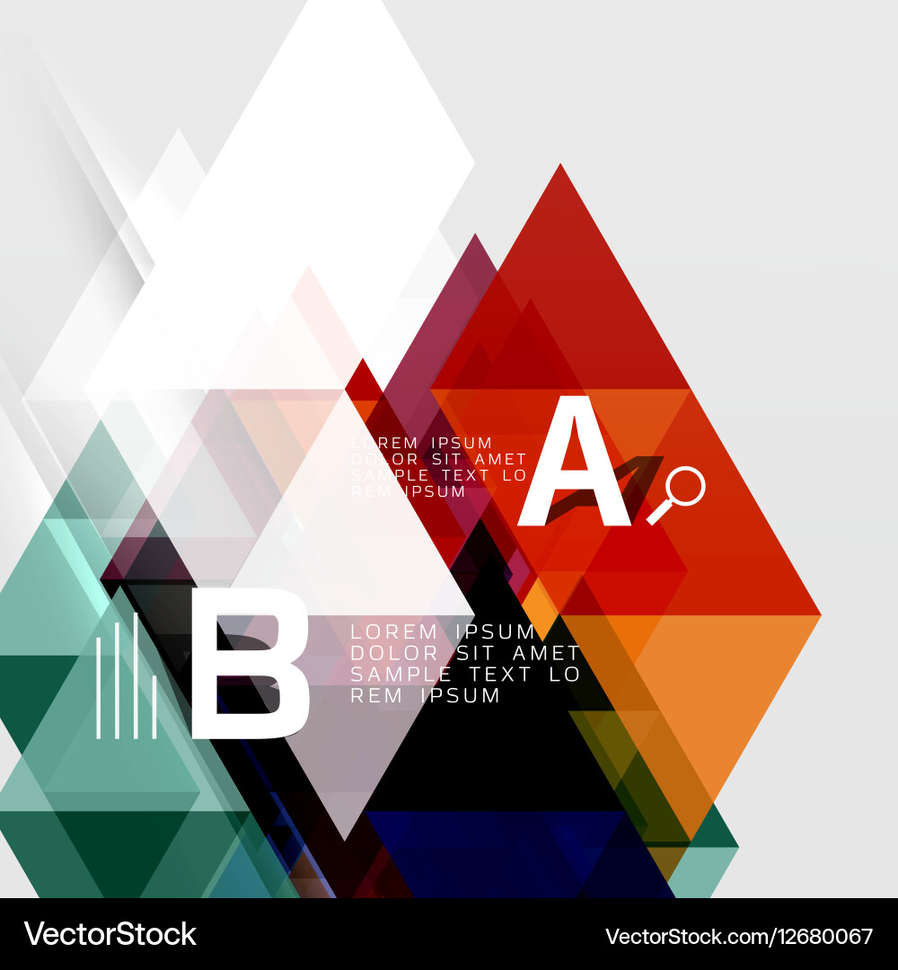 Transparent overlapping triangles vector image