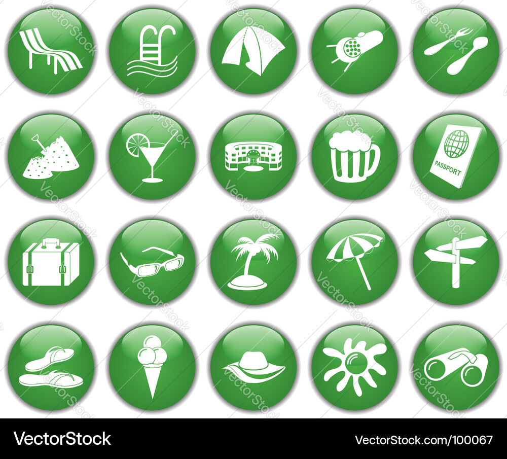 Travel icons set Vector Image