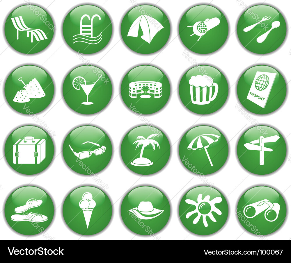 Travel icons set vector image