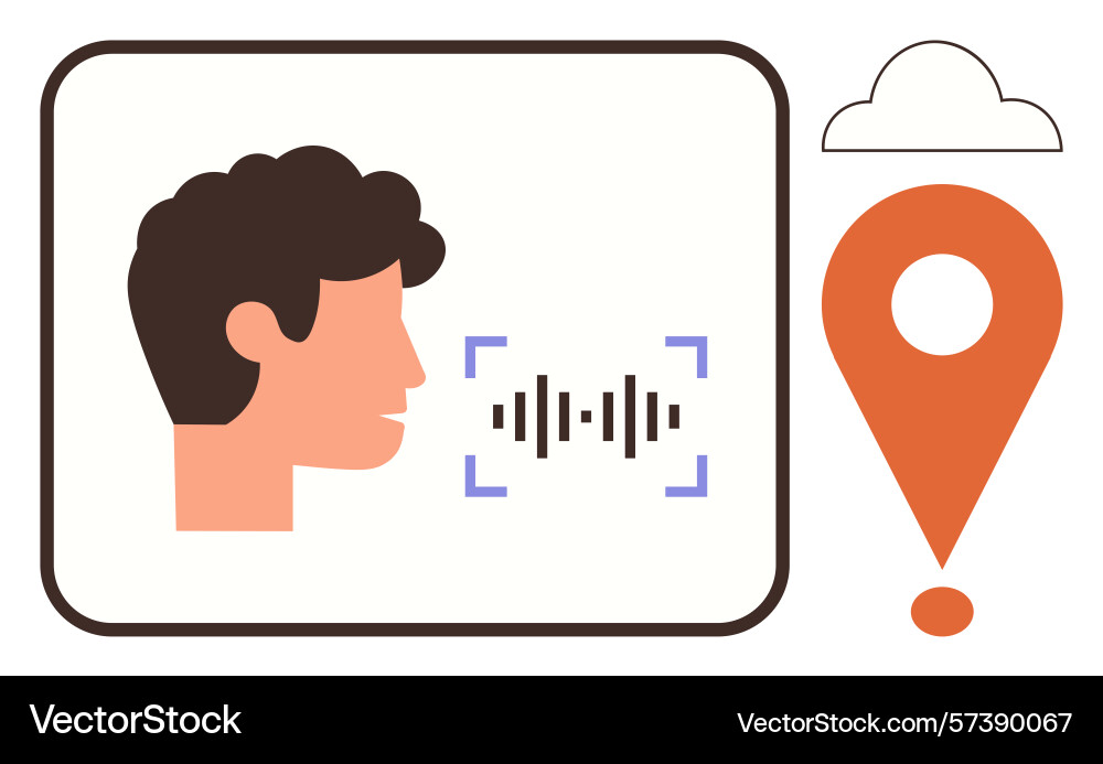 Voice recognition technology for navigation Voice recognition technology for navigation vector image