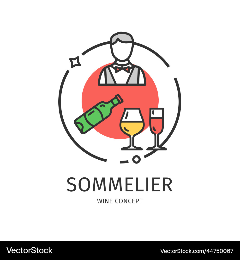 Wine thin line icon concept Wine thin line icon concept vector image