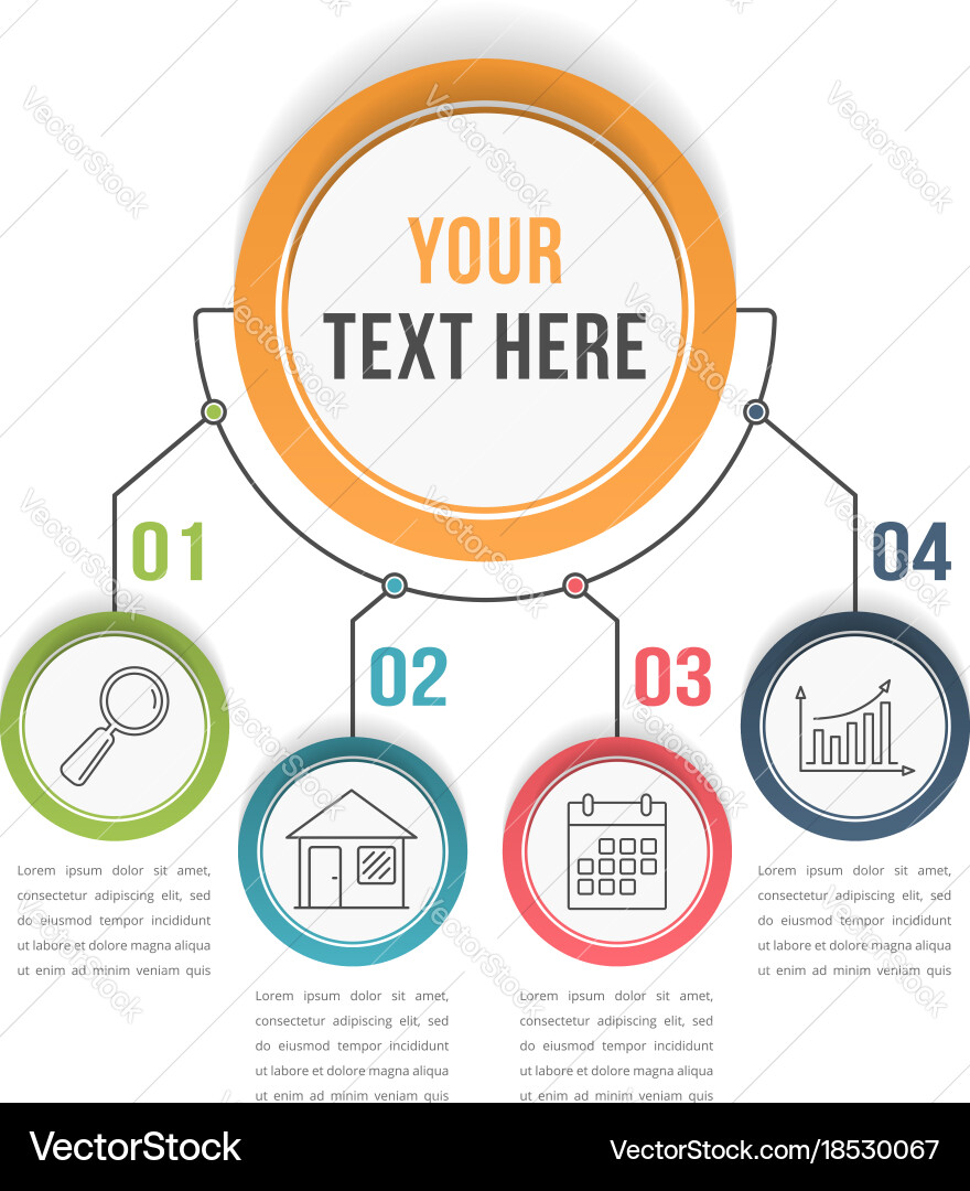 Workflow Diagram Template - 4 Steps Vector Image